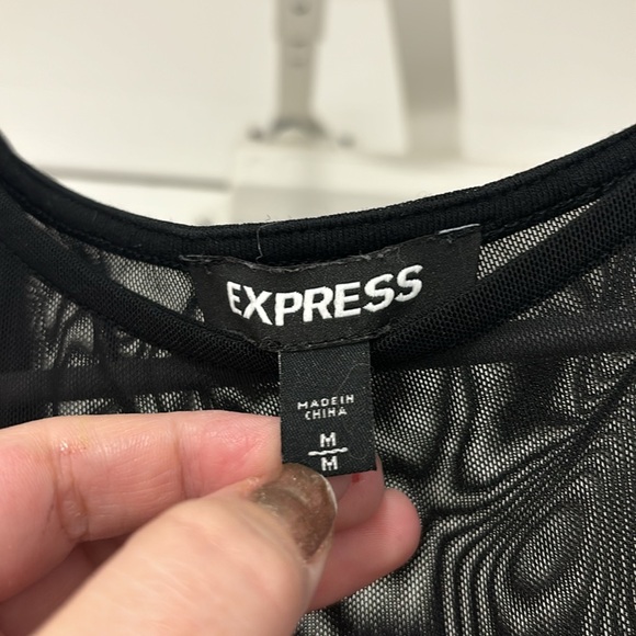 Black body suit with mesh in front and back - Picture 3 of 5